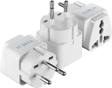 Ceptics Israel Adapter Travel Universal Plug, Palestine, Jerusalem, Holy 3 Pack