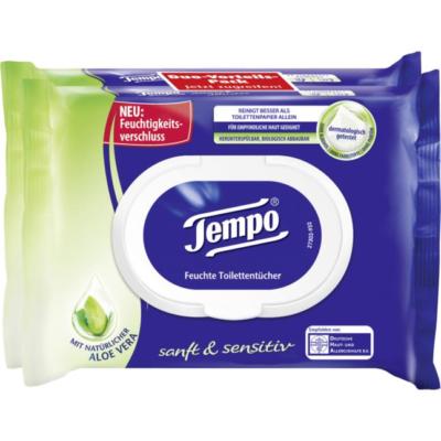 Tempo Soft & Sensitive: Aloe Vera - WET WIPES -2 pack- FREE US SHIPPING |  eBay