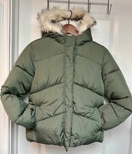 Children's Place Girl's Olive Green Agate Puffer Coat XL-14 Trendy and Stylish