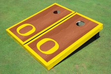 University of Oregon Yellow Rosewood Matching Borders Cornhole Boards