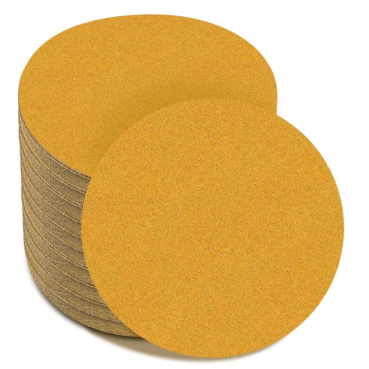 50-Pack 6 Inch 320 Grit Sanding Discs - No Hole Hook & Loop Aluminum Oxide