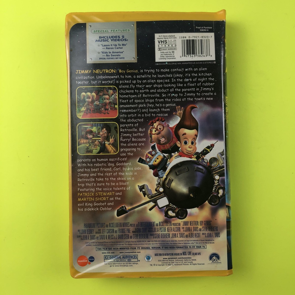 Jimmy Neutron: Boy Genius (VHS, 2002, Standard Version, Clam