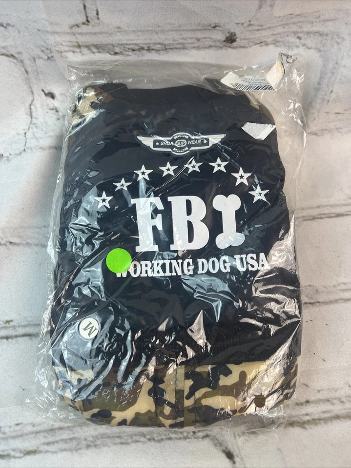 Chaqueta para perro FBI perro de trabajo invierno cálido ropa para perros pequeños talla mediana Foto 4 de 4