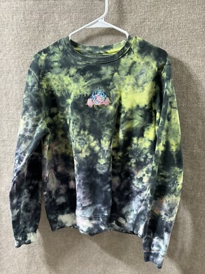 Blind Rooster tye Tie Dye Sweatshirt M Embroidered Set Your Soul on Fire D5