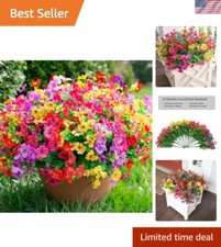 Realistic Plastic Daisy Flowers - 12 Bundles for Beautiful Outdoor Arrangements