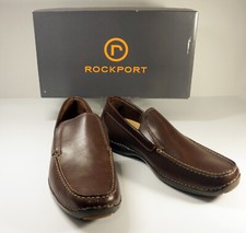 ROCKPORT Men's Dark Brown Leather Loafers/Size 11 .5 M/APM26455 Slip On 11 1/2