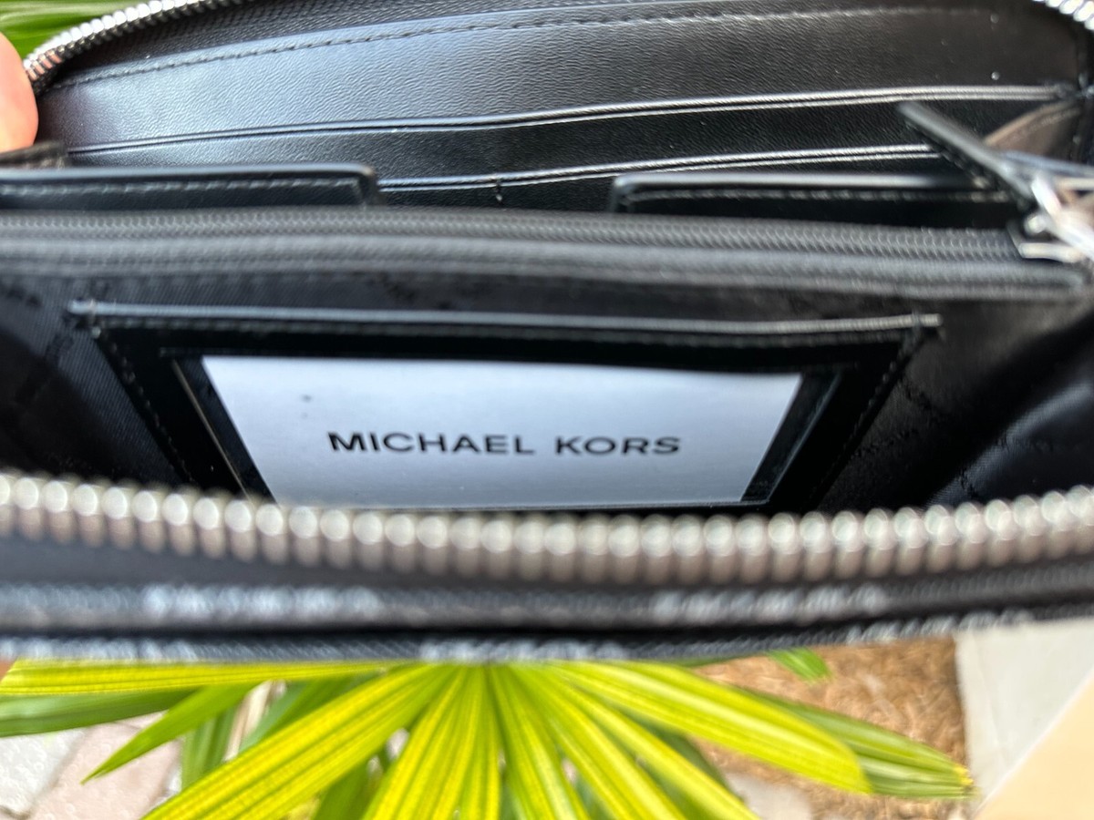 Michael Kors COOPER Tech Zip Around Wallet Jacquard MK Black Multi