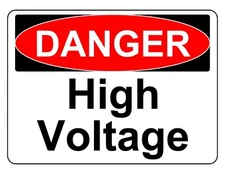 DANGER HIGH VOLTAGE OSHA DECAL SAFETY SIGN STICKER 3M USA MADE 