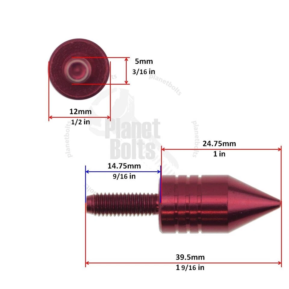 Kit de parafuso de espiga de para-brisa vermelho 10x montagem CBR GSXR M5 x 1,25p carenagem de porca de poço - Imagem 2 de 3