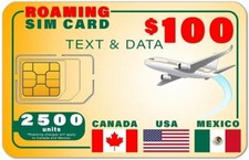 SpeedTalk USA Canada Mexico 5G 4G GSM SIM Card - Rollover 2500 Text Data 1 Year