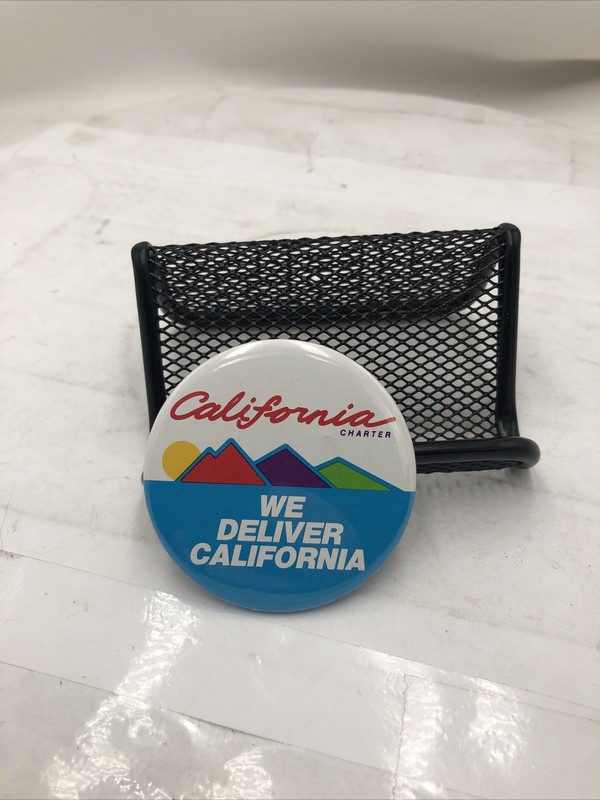 California Charter pinback Button We Deliver California