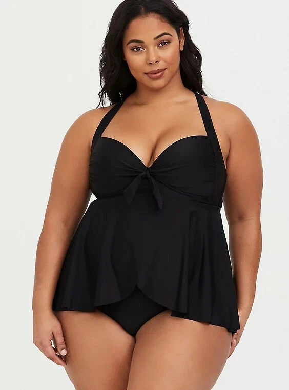 TORRID VIXEN SIZE 00 BLACK TIE FRONT WIRELESS BABYDOLL ONE