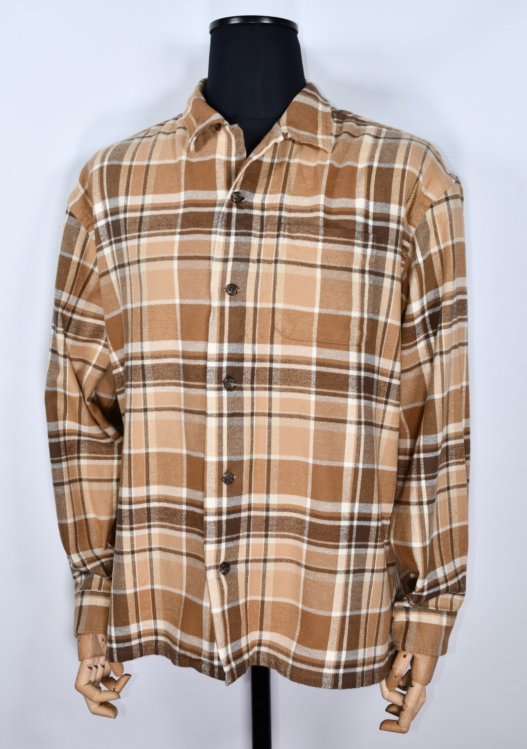 Polo Ralph Lauren Brushed Flannel Checked Shirt Khaki/Brown size L