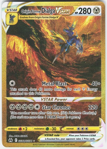 Origin Forme Dialga VSTAR Secret Rare Crown Zenith Galarian Gallery GG68/GG70 NM