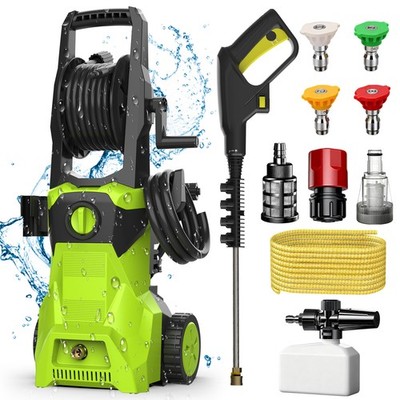 High Pressure Power Washer Portable Electric Cleaner Machine w/ 4 Nozzles & Hose