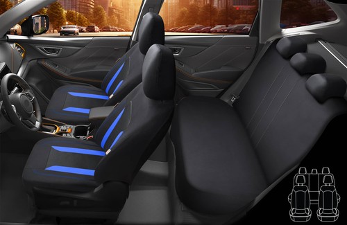 Schonbezüge-Komplettset für Seat Leon 2 1P Bj 2005-12 in Schwarz/Blau FT1 - Bild 2 von 10