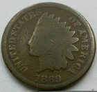 US 1869 Indian Head Cent  **