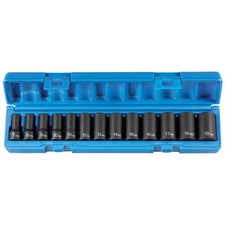 Grey Pneumatic 1203MSD 13pc 3/8" Drive Semi Deep 12pt Metric Impact Socket Set