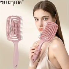 Womens Magical Brush Detangle Detangling Scalp Styling Hair Brush Curved Uk Sell