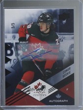2024 Upper Deck Team Canada Juniors Black Signatures 5/5 Conor Geekie Auto 4z8