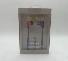 Heyday Blue Wired Earbuds with Microphone New In Box