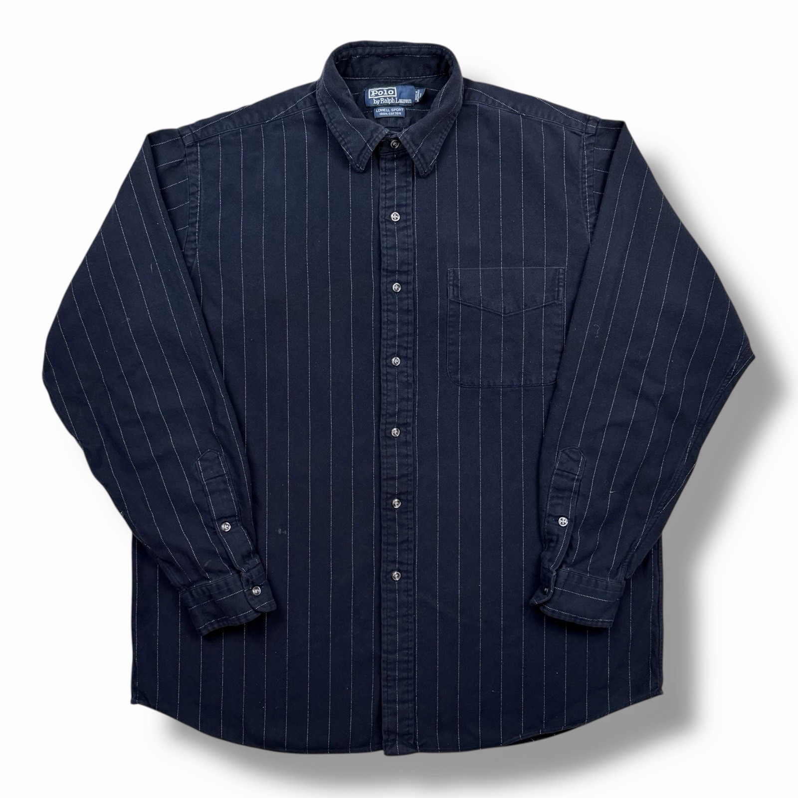 Vintage Polo Ralph Lauren Lowell Sport Wabash Engineer Hickory Stripe Shirt