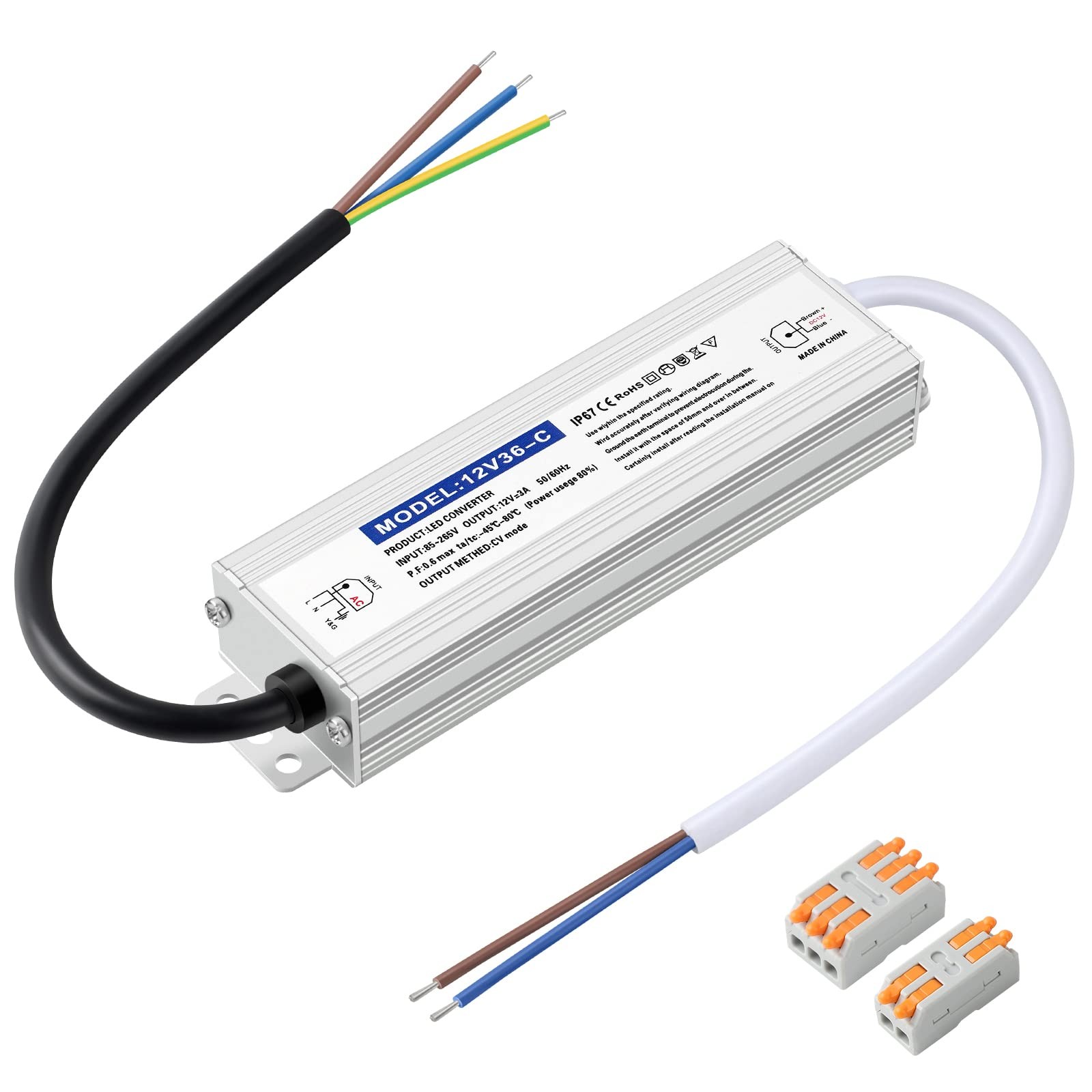 Trasformatore LED Esterno 12V 36W IP67 Karyoosi Alimentatore Stagno