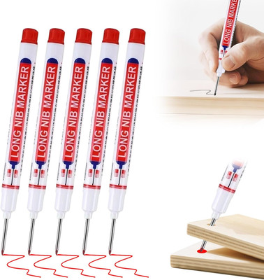 Kruggo Long Head Deep Hole Marker, Quick Dry & Water-Proof Construction Marker,