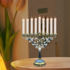 9 Armiger Menora Kandelaber Aus Metall für Religiöse Geschenke, Chanukka