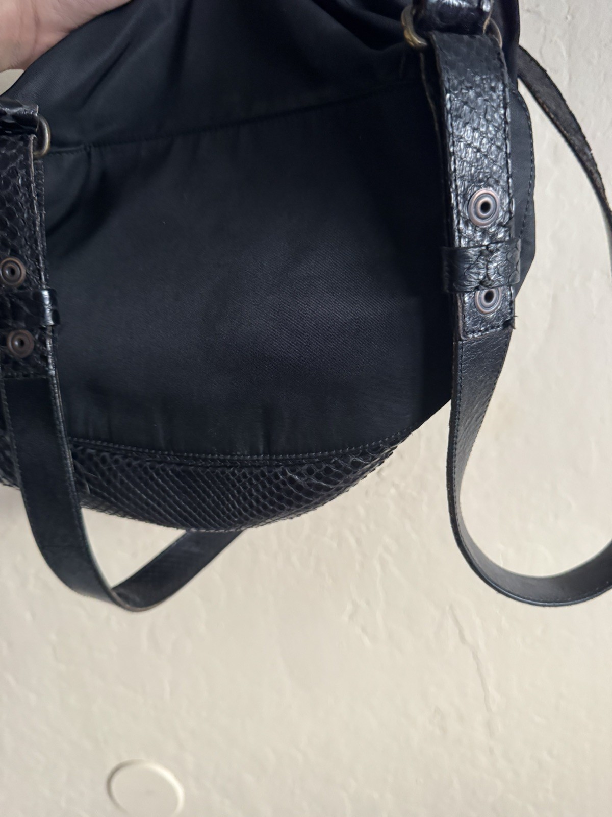 PRADA Backpack PYTHON BAG BLACK SNAKESKIN LEATHER… - image 5