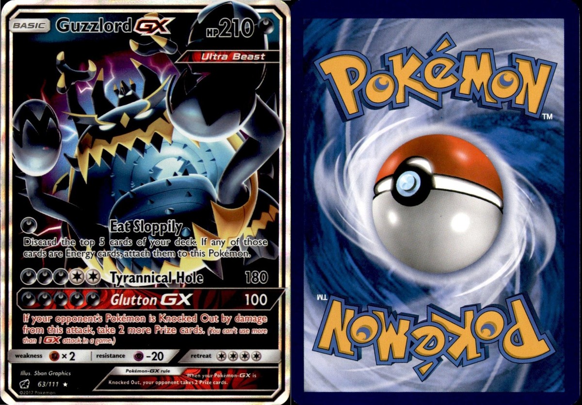 Guzzlord GX 63/111 Holo Rare GX Crimson Invasion Pokemon Near Mint