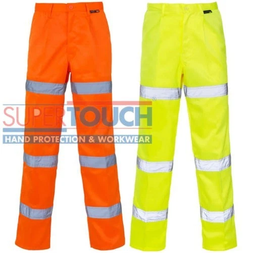 Pantalon Homme Haute Visibilité 3 Bandes Coton-Poly Orange/Jaune - Photo 1/1