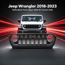 For Jeep Wrangler Jljt 18-23 Matte Black Front Grille W Camera Hole Us Stock