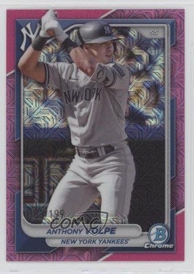 2024 Bowman Mega Box Chrome Pink Mojo Refractor 183/199 Anthony Volpe #76 05ns