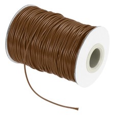 Waxed Cord 1.5mm Waxed Thread 87 Yard Wax String Leather Cord Dark Brown