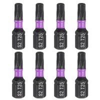 "8St TT25 Torx Schraubendreher Bit 1/4\" Sechskantschaft 1\" LäNge 6-Punkt S2 Stahl"