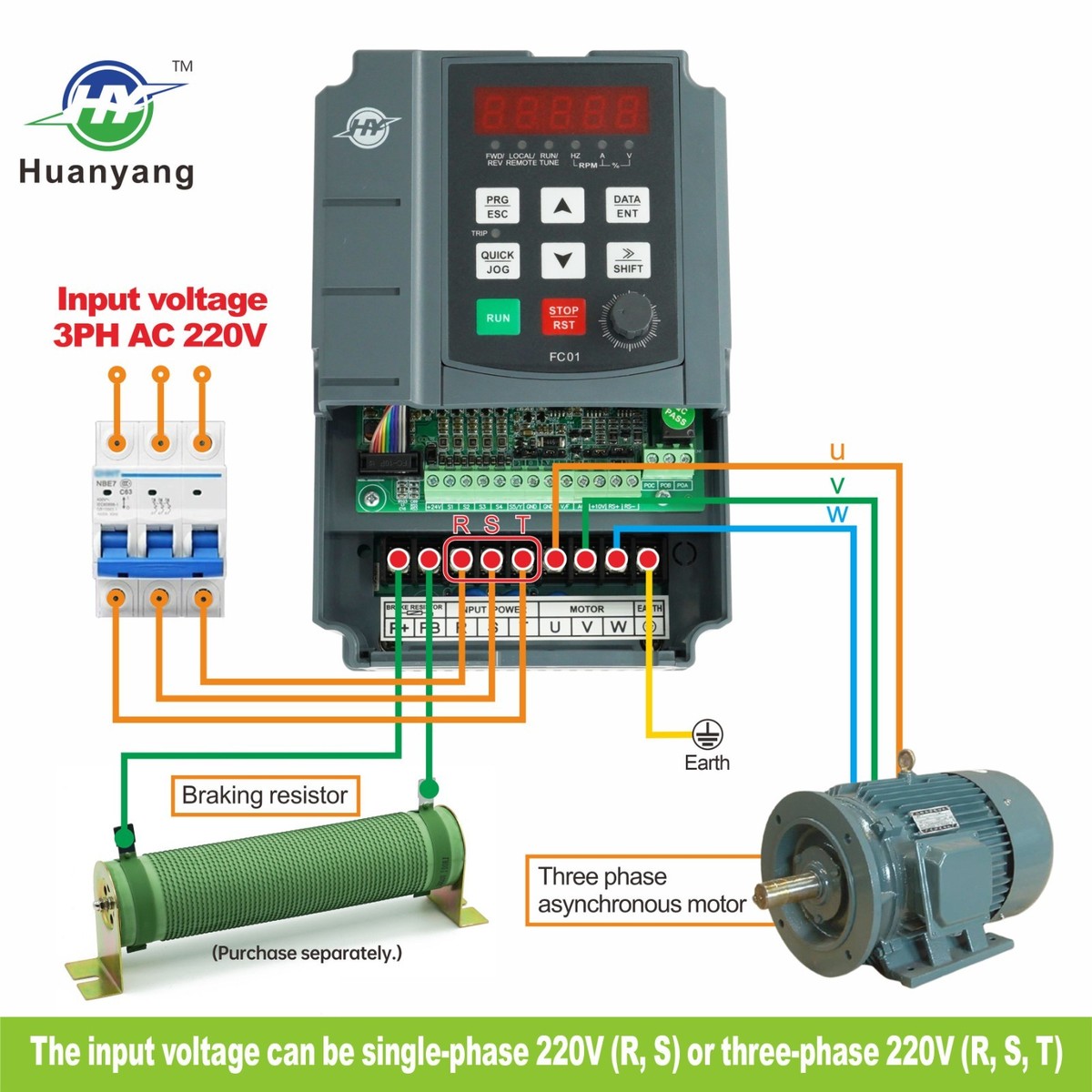 VFD 10 HP, Variatore di Frequenza 7,5 KW, 34 A, Ingresso Monofase VFD 10 HP, Variatore di Frequenza 7,5 KW, 34 A, Ingresso Monofase