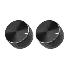 Potentiometer Control Knob Knurled Shaft Hole Volume 30x17mm/ Black/ 2Pcs