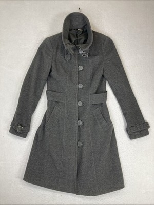Divided by H&M Wool Trench Coat Gray Women's Size 6