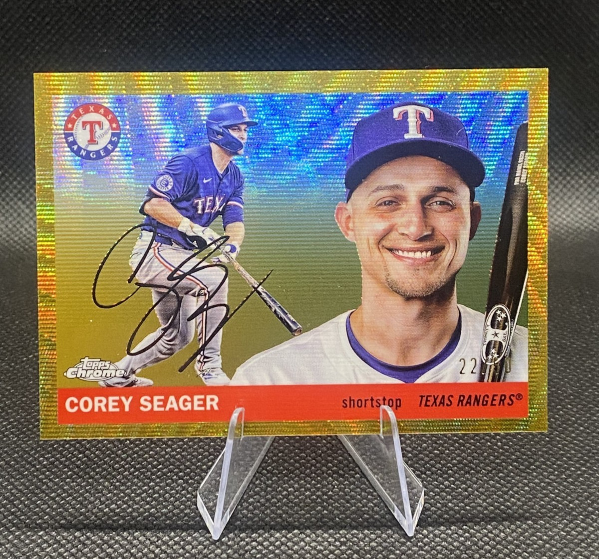2025 Topps Chrome Platinum Corey Seager Gold Wave Refractor /50