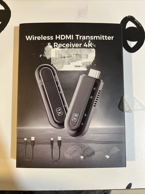 Wireless HDMI Transmitter and Receiver 4K, Wireless HDMI HD Extender Kit. 