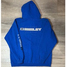 Vintage 90s Hurley Mens Pullover Hoodie Royal Blue Logo Sweatshirt Size M