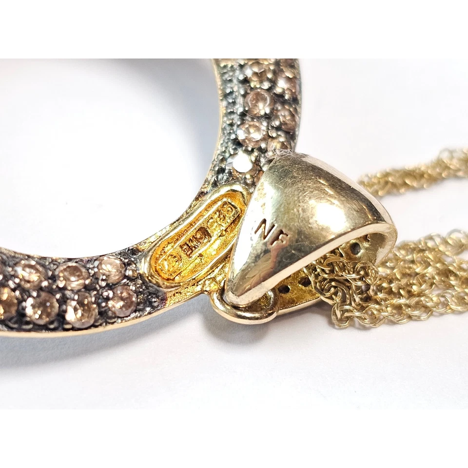 Collar colgante Charles Winston champán circonita cúbica vermeil plata esterlina Foto 4 de 4