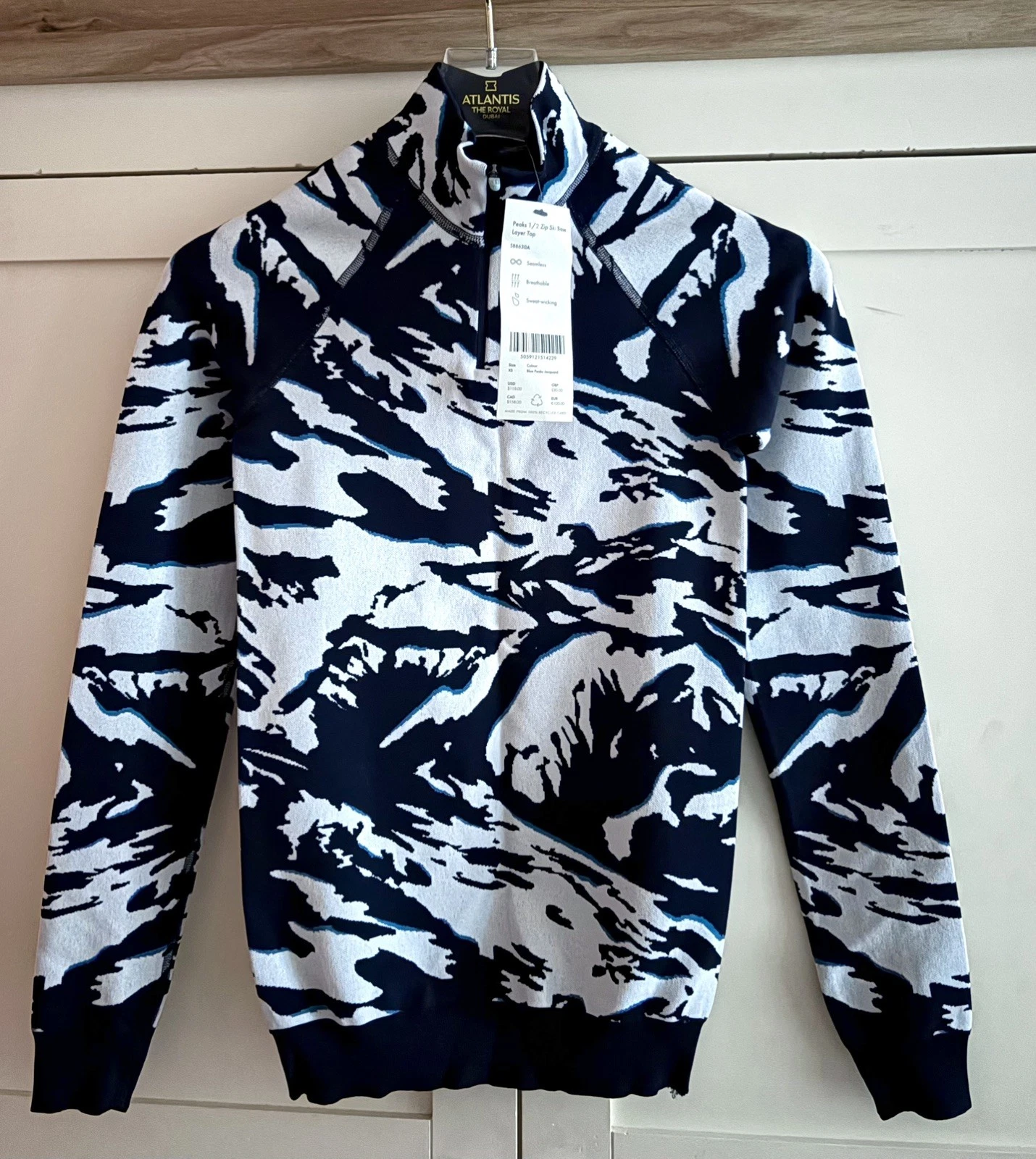 Sweaty Betty Ski Peaks 1/2 Zip Ski Base Layer Top Large New