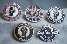 NORTHERN SOUL BADGE - 5 BADGE SET - SET 6 - BEST QUALITY PIN BADGES AVAILABLE