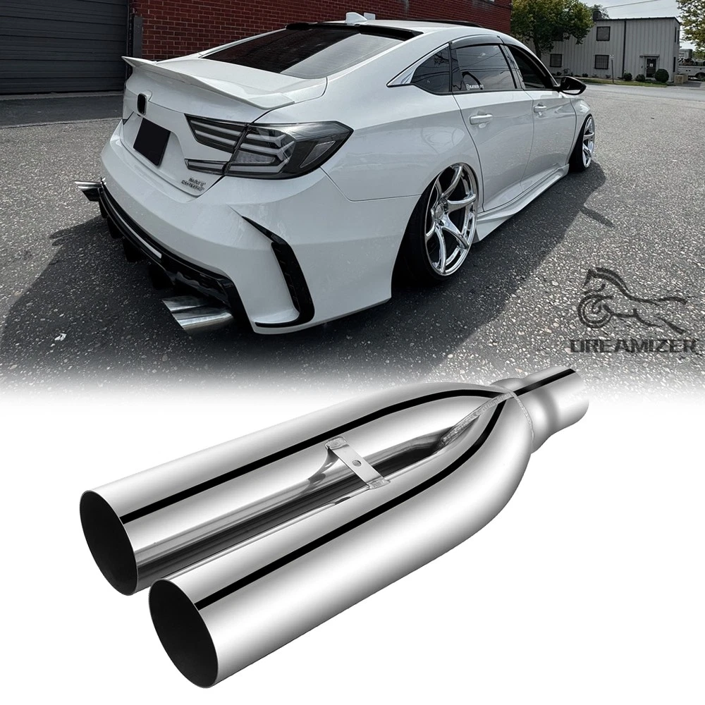 🔧 PUNTA ESCAPE HONDA ACCORD CIVIC | ACERO INOXIDABLE | AZUL+CROMO | 63mm ENTRADA