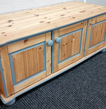 Solid Pine TV Stand Media Cabinet with Huge Storage Space