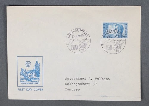 MayfairStamps Finland FDC 1955 J. J. Nervander Poet First Day Cover aaw_79879