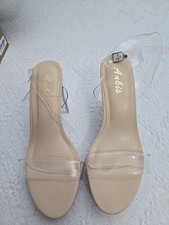 ANKIS Clear Chunky Block Heels for Women Transparent Size 8 READ