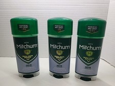 LOT OF 3 Mitchum Men Power Gel Anti-Perspirant Deodorant Unscented 48 Hour 3.4oz